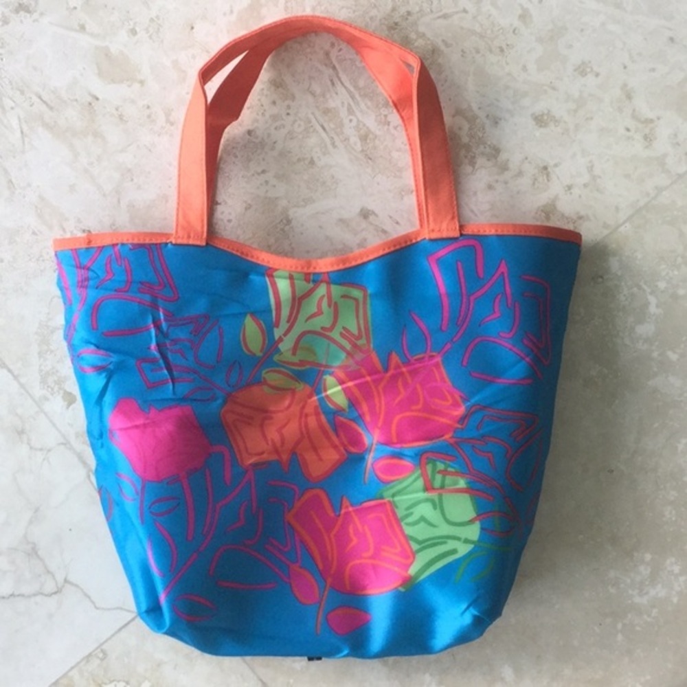 Reversible Tote Pink & Blue Floral by Lancôme - Picture 2 of 6